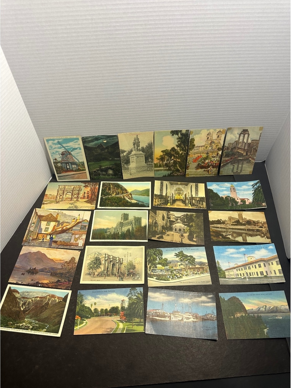 22 Vintage Postcards Lot Travel Scenic USA Europe Canada Tuck’s Fred Harvey